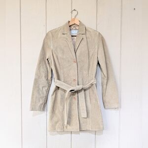 Vintage 90s Wilson's Maxima Tan Suede Belted Jacket Y2K